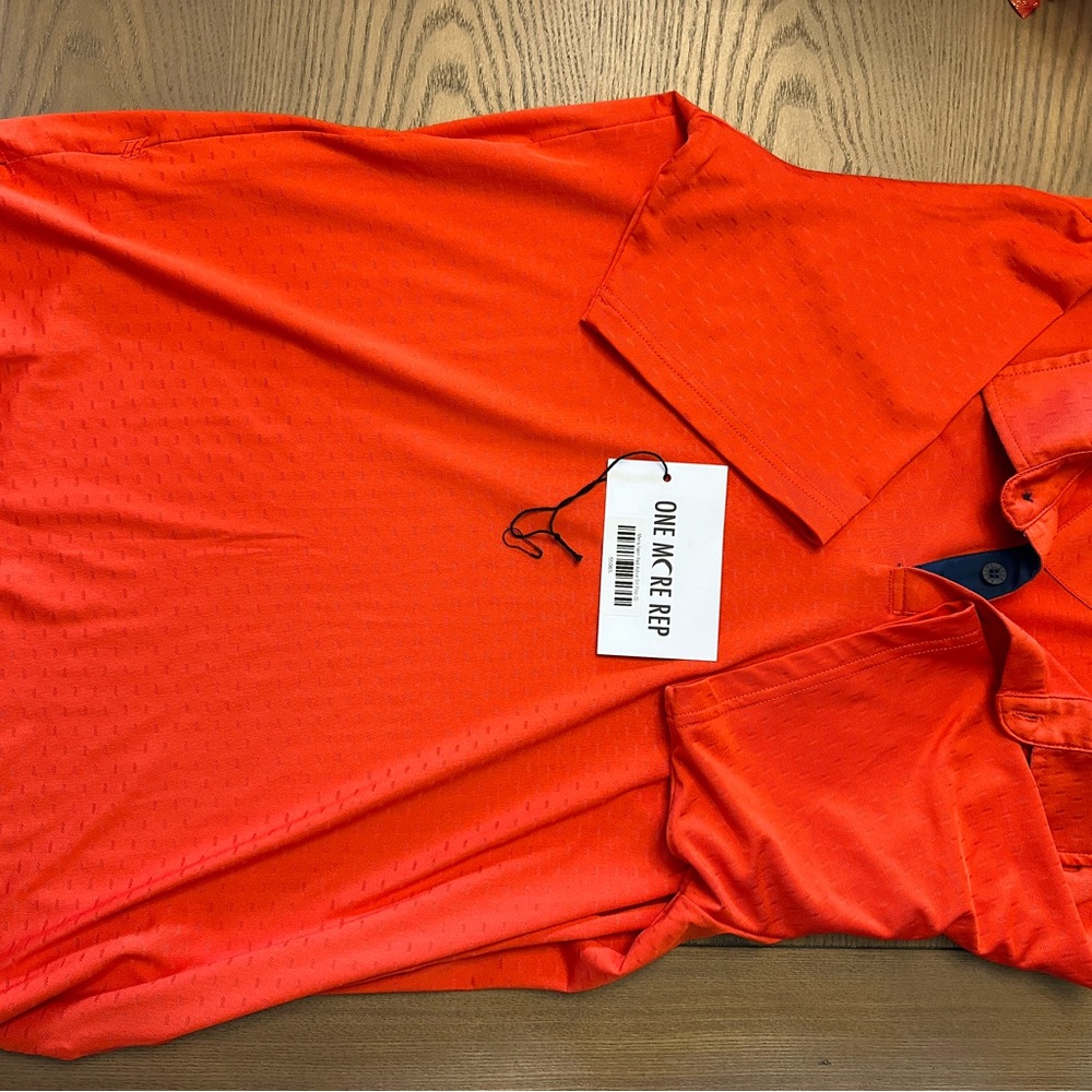 Men's Neon Red Active Slit Polo